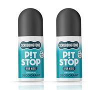 Scrubbingtons Pit Stop Children’s First Deodorant, Kids Roll On Deodorant for Boys and Girls, Aluminium and Alcohol Free, Suitable for Sensitive Skin, Original Scent - 75ml Duo Pack