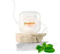 Scrubby Expanding Floss, Gentle PFAS Free Dental Floss,Mint Waxed, 30 Yards | Dentist-Formulated Expanding Teeth Flosser with Hydroxyapatite and Xylitol, Plaque Remover for Teeth, Fluoride Free Flosser