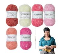 Scrubby Shine Yarn, Assorted Colour Yarns, Portable Crocheting Weaving, Compact Handmade Towel, Soft Adorable Yarn for Towels, Bath Accessories and Crafts, 5.1 Inches