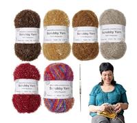 Scrubby Shine Yarn - Various Colours Collection, Durable Polyester Yarn, Robust Craft Material, Crochet Fibre, Colourful Knitting Set | Scrubby Yarn for Making Tea Towels, Lu