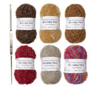 Scrubby Yarn for Dishcloths - Durable Polyester Crocheting Yarn for Scrubbies, Sponges & Dish Towels | Soft & Sturdy Weaving Yarn in Assorted Colors for Crafting