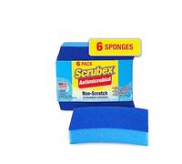 Scrubex Non-Scratch Odor Resistant Scrub Sponge, Multi-Purpose Sponge for Kitchen and Household, Safe for Non-Stick Cookware (6 sponges)