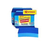 Scrubex Non-Scratch Odor Resistant Scrub Sponge, Multi-Purpose Sponge for Kitchen and Household, Safe for Non-Stick Cookware (12 sponges)