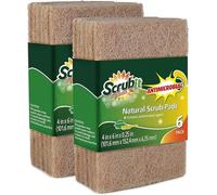 SCRUBIT All Natural Scouring Pad by - Cuts Through Kitchen Dirt with Ease - Dish and Pot Non-Scratch Scrubber - 100% Natural Sisal Cleaning Scrubbing Pads - No Harmful Chemicals -12 Pack