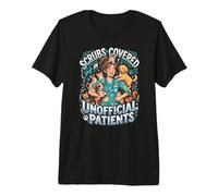 Scrubs Covered in Unofficial Patients - Vet Tech Animal Care Premium T-Shirt