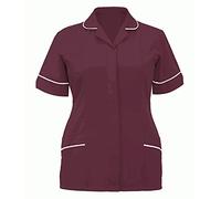 Scrubs Tops Nurse Housekeeping Work Tops Beauty Salon Dog Grooming Utility Shirt Carers Uniform Scrub Tops for Women Beauty Salon Short Sleeve Uniform Housekeeping Costumes Uniform Tunics Red