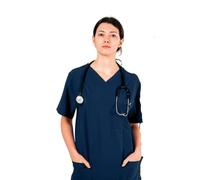 SCRUBS UK Unisex Eco-Stretch Key Scrub Top - Sustainable, Comfortable, Built for Professional Performance - Medical Uniforms & Scrubs, Hospital Scrubs, Nurse Scrubs, Scrub Tops, Medical Scrubs Navy