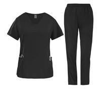 Scrubs Women Working Beauty Tunic 2 Piece Womens Scrubs Set Plus Size with Pockets Tunics for Women UK Top & Pants Womens Workwear V-Neck Short Sleeve