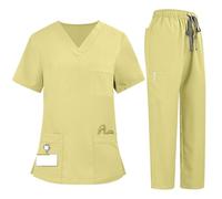 Scrubs Women Working Beauty Tunic 2 Piece Womens Scrubs Set Plus Size with Pockets Tunics for Women UK Top & Pants Womens Workwear V-Neck Short Sleeve