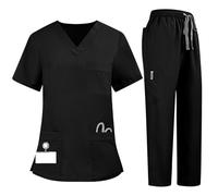 Scrubs Women Working Beauty Tunic 2 Piece Womens Scrubs Set Plus Size with Pockets Tunics for Women UK Top & Pants Womens Workwear V-Neck Short Sleeve