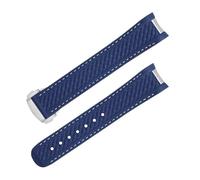 SCRUBY 20mm 21mm Fluorous Rubber Watch Band For Omega Strap AQUA TERRA 150M AT150 Ultra Light Worldtimer 43mm 41mm Fold Clasp Watchbands(Blue10,20mm)