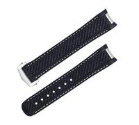 SCRUBY 20mm 21mm Fluorous Rubber Watch Band For Omega Strap AQUA TERRA 150M AT150 Ultra Light Worldtimer 43mm 41mm Fold Clasp Watchbands(Black 8,21mm)