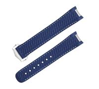 SCRUBY 20mm 21mm Fluorous Rubber Watch Band For Omega Strap AQUA TERRA 150M AT150 Ultra Light Worldtimer 43mm 41mm Fold Clasp Watchbands(Blue9,20mm)