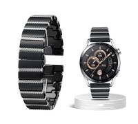 SCRUBY 20mm 22mm Luxury Ceramic Steel Black Straps Watch Band Bracelet Wristband Belt(Black silver,20mm)