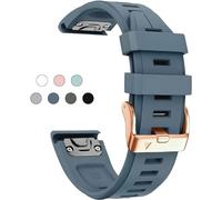 SCRUBY 20mm Soft Silicone Strap for Garmin fenix 5S/5S Plus/6S/7S/Instinct 2S/D2, Quick with Rose Gold Buckle Breathable Waterproof Wristband Accessory(Captain Blue 5.3"-8.2")