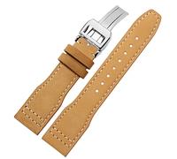 SCRUBY 22mm The Top Leather Watch Band For IWC IW326201 / IW377701 Big Pilot Series Genuine Leather Watch Strap(Blue Pink)