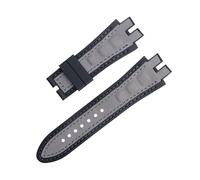 SCRUBY 28mm Black Blue Red Yellow Nubuck Leather Belt Silicone Watch Band Accessories Fit For Roger Dubuis Strap For EXCALIBUR Series(Gray 2)