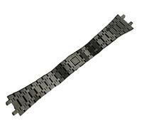 SCRUBY Black gold silver watchband 21mm 26mm Men women Stainless Steel Watch Band Bracelet For AP ROYAL OAK strap folding buckle(Black strap,21mm)