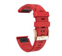 SCRUBY For Garmin Fenix 7S/5S Plus/6S/5S/Instinct 2S/D2, Quick Fit Soft Silicone Strap With Rose Gold Buckle For Women Man Breathable Waterproof Wristband Accessory(Red,Fenix 6S 6S Pro)