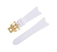 SCRUBY For Patek Philippe Strap For Nautilus Watchband 5711/5712 Original Interface Wristband Accessories FKM Fluororubber WatchBands Rose End Link(White)