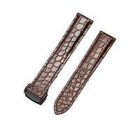 SCRUBY Genuine Leather Band Alligator For Omega Seamaster Speedmaster 300,300M,600,007 Watch Strap 18mm To 24mm Crocodile Leather Strap For Men's And Women's(Brown-black,20mm)
