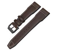SCRUBY Genuine Leather Watchband For IWC Mark XVIII Le Petit Prince Pilot’s Watch 20mm 21mm 22mm Cowhide Strap(O Brown black,20mm)