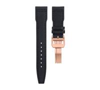 SCRUBY Nylon Canvas Leather Watchbands 20mm to 22mm For IWC SPITFIRE MARK 18 Portugieser Portofino Pilot IW3777 Wristband(Black rose buckle A,21MM)