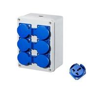 SCRUBY Outdoor rainwater socket Three holes 220V/ 10A home wall mounted multi-function outdoor socket box electric car charging(EU socket,6K)