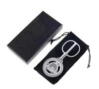 SCRUBY Retro Engraved Double Ring Trimmer - Zinc Alloy Stainless Steel Guillotine Design, Manual Pocket Travel Accessory(D)