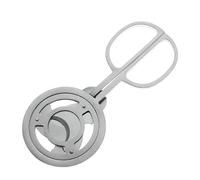 SCRUBY Retro Engraved Double Ring Trimmer - Zinc Alloy Stainless Steel Guillotine Design, Manual Pocket Travel Accessory(A)