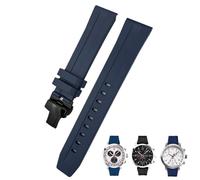 SCRUBY Rubber Silicone Watchband 20mm 19mm 21mm 22mm for Tissot Le Locle T006 T114 PRC200 Strap Butterfly Buckle Waterproof Bracelet(Blue Black,21mm)