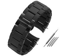 SCRUBY Silicone Rubber Watchband For AR5890 AR5889 AR5858 AR5920 AR5868 AR8023 Man 23mm Woman 20mm Steel In Rubber Watch Band Bracelet(Black black,20mm)