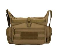 SCRUBY Tactical Sling Bag Military Men's A4 Document Molle Messenger Crosscody Bags Laptop Shoulder 15.6 inch Daily Bag(Khaki)