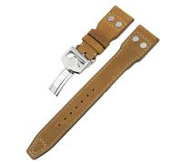 SCRUBY Thick Real Leather Calfskin Watchband 20mm 21mm 22mm For IWC Big PILOT Spitfire IW5009 IW3777 Rivets Cowhide Watch Strap Tool(Crazy Horse Skin1,20mm)
