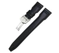 SCRUBY Thick Real Leather Calfskin Watchband 20mm 21mm 22mm For IWC Big PILOT Spitfire IW5009 IW3777 Rivets Cowhide Watch Strap Tool(Black black plain1,22mm)