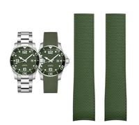 SCRUBY Watch Accessories Band for Comas Diving Series L37814 L3.781 Mechanical Men Rubber Watch Strap 21mm Bracelet(Green no buckle,21mm)