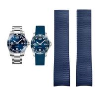 SCRUBY Watch Accessories Band for Comas Diving Series L37814 L3.781 Mechanical Men Rubber Watch Strap 21mm Bracelet(Blue no buckle,19mm)