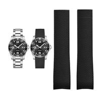 SCRUBY Watch Accessories Band for Comas Diving Series L37814 L3.781 Mechanical Men Rubber Watch Strap 21mm Bracelet(Black no buckle,19mm)