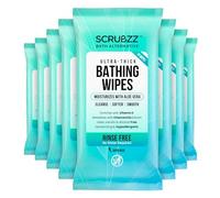 SCRUBZZ BATH ALTERNATIVE - Extra Large Bath Towels for Adults - 80 Wipes - Disposable Body Cleansing Wipes - Ideal for Gym, Camping, Post Surgery - Shower Bath Towels without Rinse