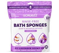 Scrubzz Disposable No Rinse Bathing Wipes - 25 Pack - All-in-1 Single Use Shower Wipes, Simply Dampen, Lather, and Dry Without Shampoo or Rinsing (Lavender, 1-Pack)