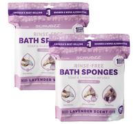 Scrubzz Disposable No Rinse Bathing Wipes - 25 Pack - All-in-1 Single Use Shower Wipes, Simply Dampen, Lather, and Dry Without Shampoo or Rinsing (Lavender, 2-Pack)