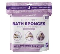 Scrubzz Disposable No Rinse Bathing Wipes - 25 Pack - All-in-1 Single Use Shower Wipes, Simply Dampen, Lather, and Dry Without Shampoo or Rinsing (Lavender, 1-Pack)
