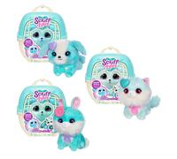 ScruffaLuvs Pet Scruffs Blue - Mystery Plush Toy, 7.5" Tall - Wash to Reveal 1 of 3 Rescue Pets: Puppy, Bunny, or Kitty - Includes 8.7" Deluxe Pet Carrier
