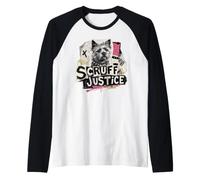 Scruff Justice Dog Punk Rock Terrier Owner Raglan Baseball Tee