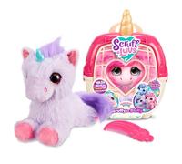 SCRUFFALUVS Unicorn Scruffs Plush Toy, Wash to Reveal 1 of 4 Unicorns | Includes deluxe pet carrier, comb, holographic eyes, and glitter horn for cute plushies play