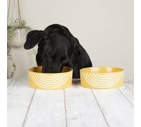 Scruffs Aztec 2pc Ceramic Dog Bowl Set - Sunflower 19cm