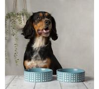 Scruffs Aztec 2pc Ceramic Dog Bowl Set - Turquoise 15cm