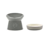 Scruffs Ceramic Cat Feeder Bowl and Saucer Set - Medium