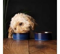 Scruffs Ceramic Heavy Duty Reactive Glaze Pet Bowls - 2pc Set - 13cm