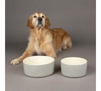 Scruffs Icon 2 Piece Dog Food & Water Bowl Set - 25cm | 20cm - Light Grey